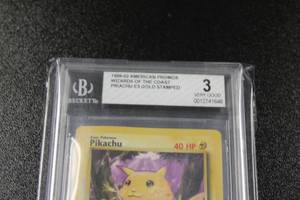 1999-02 Pokemon Picachu E3 Gold Stamped Promo #58102 BGS 3
