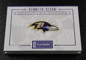2016 Playbook Kenneth Dixon Dual Jumbo Swatch Booklet Rookie Card 70149  Only 149 Exist