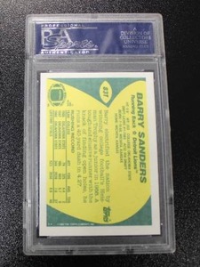 1989 Topps Traded Barry Sanders Topps Traded #83T PSA 9 Rookie Card