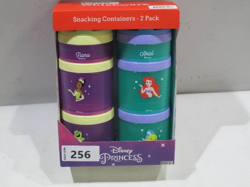 lot 267 image: NEW Whiskware Disney Princess Combo Snack Pack Lunch Set - Tiana and Ariel