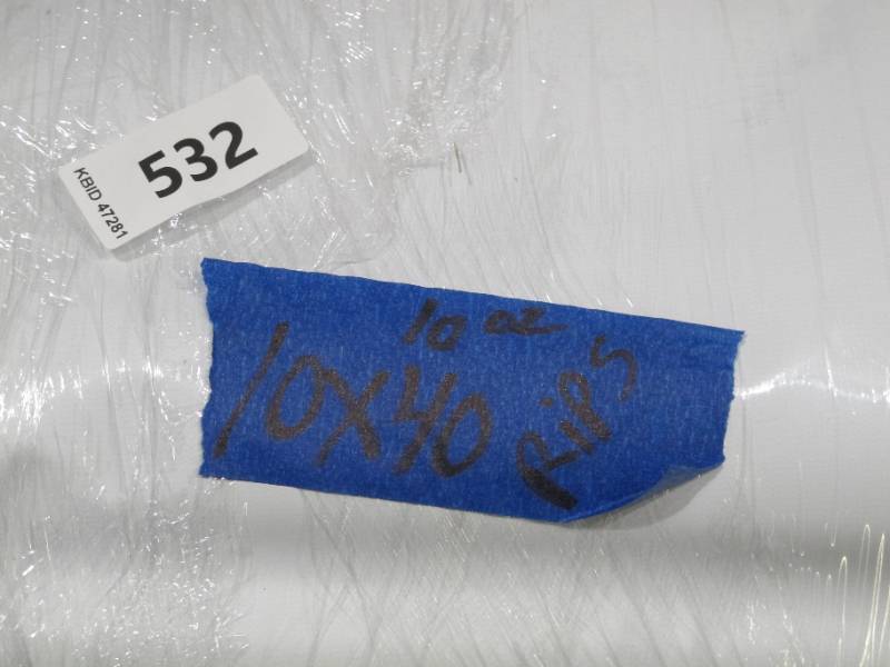lot 216 image: NEW Vinyl Tarp - 10 x 40  White  White Vinyl tarp - 13 oz. Regular Duty