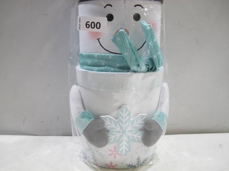 lot 341 image: NEW Snowman Themed Festive Cheer Treat Tower Featuring 4 Gourmet Treats