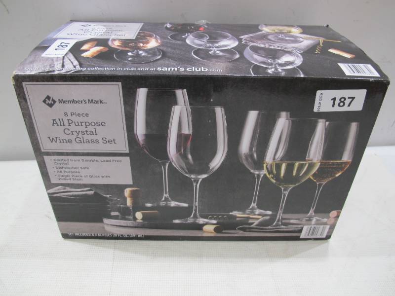 Member's Mark 8 Piece All Purpose Crystal Wine Glass Set