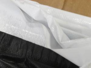 lot 156 image: NEW Vinyl Tarp - 40 x 58  Black  White Vinyl tarp - 9 oz. Lightweight Duty - DIRTY