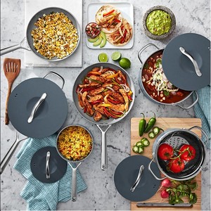 lot 182 image: NEW Members Mark 11-Piece Modern Ceramic Cookware Set - Gray