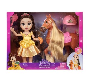 lot 188 image: Disney Princess Belle Articulated Toddler Doll with Philippe Horse