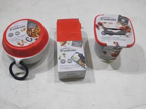 lot 280 image: NEW Trudeau Lunch Keeper Trio - Cold Snack Container, Snack Dip Container, Dry Snack Container