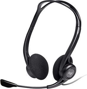 lot 287 image: NEW Logitech H370 USB Computer Headset Digital Sound Noise Canceling Mic Black