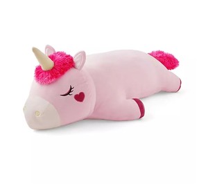 lot 195 image: NEW Members Mark Kids Glow-in-the-Dark Squishy Bolster Pillow - Unicorn
