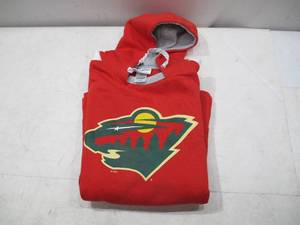 lot 201 image: NEW Champion Authentic Athleticwear Minnesota Wild Hooded Sweatshirt with Kangaroo Pocket - Large