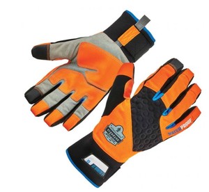 lot 868 image: NEW Ergodyne ProFlex 818WP Thermal Waterproof Winter Work Gloves - Large Hi-Vis Orange