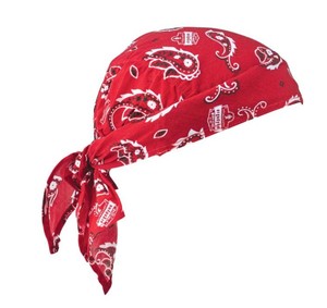 lot 873 image: Pair of NEW Chill-Its 6710CT Evaporative Cooling Bandana Triangle Hat - PVA, Tie Closure - Red Western & Lime