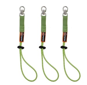 lot 878 image: NEW Pair of Ergodyne Squids 3713 Elastic Tool Tether Attachment - Loop Tool Tails Swivel - 10lbs (3 Packx2) - Lime