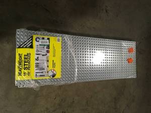 Lot of 12 pcs Knape & Vogt 0204-1648 John Sterling Heavyweight Diamond Plate Steel Pegboard 16 By 48 Inch, review all pictures