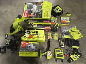 Mix Lot of Ryobi Tools, Customer returns, Drills, Saw, Review all pictures