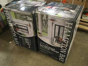 Hampton Bay  48000 BTU Stainless Steel Patio Heater, Lot of 2, Customer return, Review all pictures