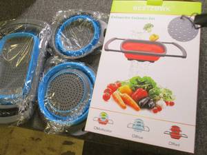new 3 piece collapsible colander se...