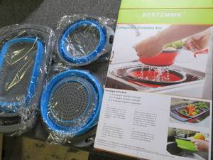 new 3 piece collapsible colander se...