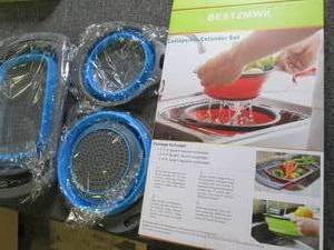 new 3 piece collapsible colander se...