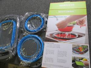 new 3 piece collapsible colander se...