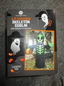 new 4 foot inflatable skeleton gobl...