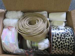 box of ribbons ,wired ribbon and be...