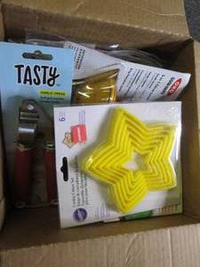 box of kitchen items ...