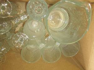 glass mugs and pitcher set decanter...