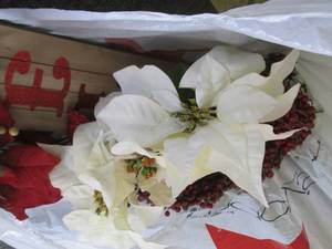 red welcome christmas wreath , star...