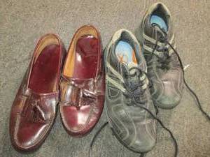 2 pair mens all leather shoes size ...
