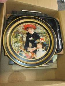 box of metal trays...
