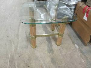 end table with glass top  27.5x27.5...
