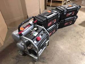 Mix lot of assorted Husky Storage Boxes, Compressor, Customer returns Review all pictures