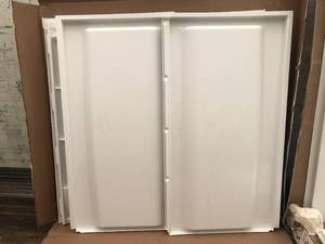 Delta  Classic 500 60 in. W x 73.25 in. H x 32 in. D 3-Piece Direct-to-Stud Alcove Shower Surrounds in High Gloss White, lot of 2, Customer return, Review all pictures