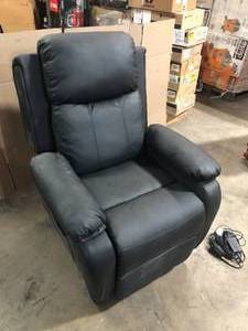 HOMCOM Living Room Black Power Lift Chair, PU Leather Electric Recliner Sofa Chair for Elderly with Remote Control, has damage  Review all pictures