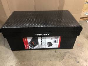 Husky  40.8 in. Matte Black Aluminum Full Size Chest Truck Tool Box, Open Box, Customer return, Review all pictures