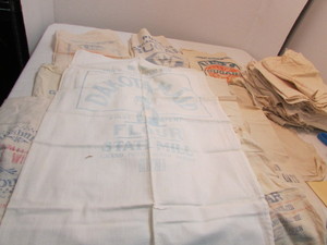 lot 81 image: Vintage Sugar, Flour, Etc Bags
