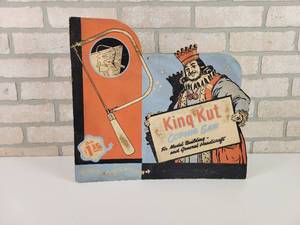 lot 2 image: Vintage King Kut Coping Saw Cardboard Store Advertisement - Approx. 18 x 16