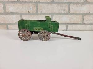 lot 5 image: 1930s ARCADE Cast Iron McCormick Deering  John Deere Weber Wagon - Approx. 12 Long