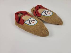 lot 15 image: Blackfoot Beaded Hide Moccasins - Approx. 10 Long Each