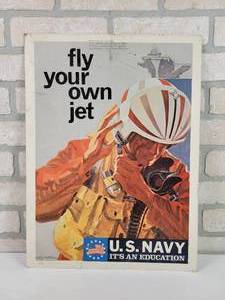 lot 26 image: 1960s Vietnam Era U.S. Navy Recruitment Poster - 14 x 19 - Paper Board - Artist Lou Nolan