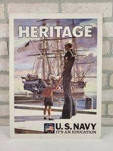 lot 27 image: 1960s Vietnam Era U.S. Navy Recruitment Poster - 14 x 19 - Paper Board - Artist Lou Nolan