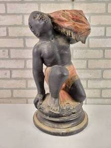 lot 41 image: Blackamoor Table - African Man Statue - Approx. 21 Tall - NO SHIPPING