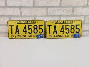 lot 45 image: Pair of Matching Minnesota License Plates - 196465