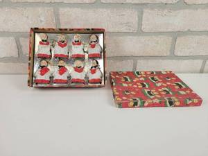 lot 57 image: Set of (8) Vintage Choir Boy Bell Christmas Tree Ornaments in Original Box Made in Japan