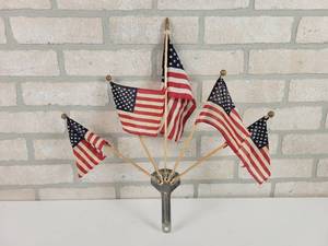 lot 141 image: Vintage Mini Flags w Holder - 50-Star Flags - each is Approx. 10 Long