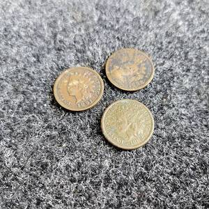 lot 2005 image: Lot of (3) Indian Head Pennies - 1882, 1891, 1898