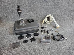 lot 2027 image: GoPro HERO Camera with Accessories with Vintage Voice of Music Microphone - Both Untested