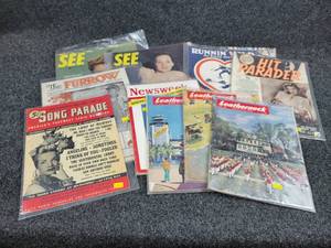 lot 2062 image: Lot of 10 Magazines & Sheet Music from the 1940s and 50s