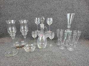 lot 2077 image: Lot of Princess House Crystal Stemware & More - NO SHIPPING